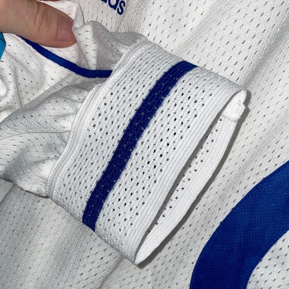 Adidas Kansas Jayhawks White and Blue Long sleeve Hoodie NWT UNISEX - Picture 5 of 8